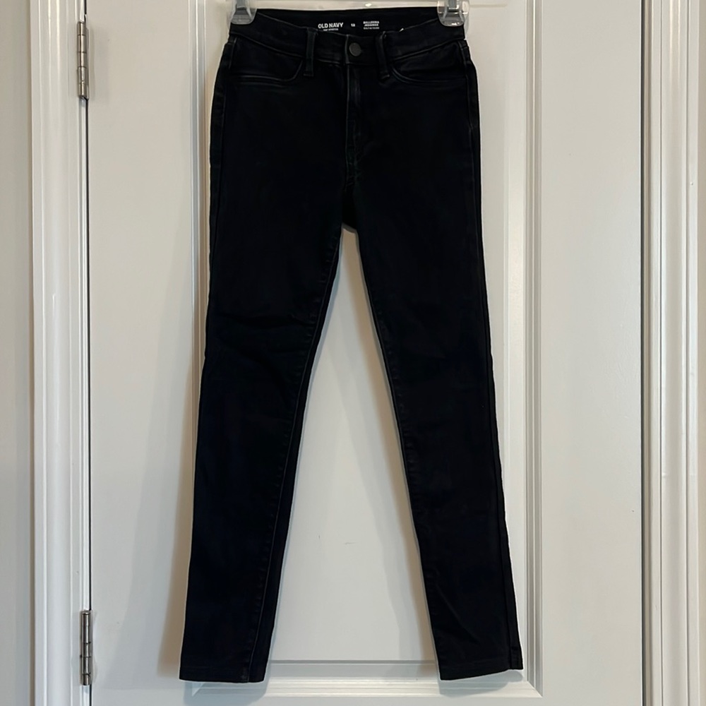 Old Navy Girls Black Stretchy Jeggings Sz 12